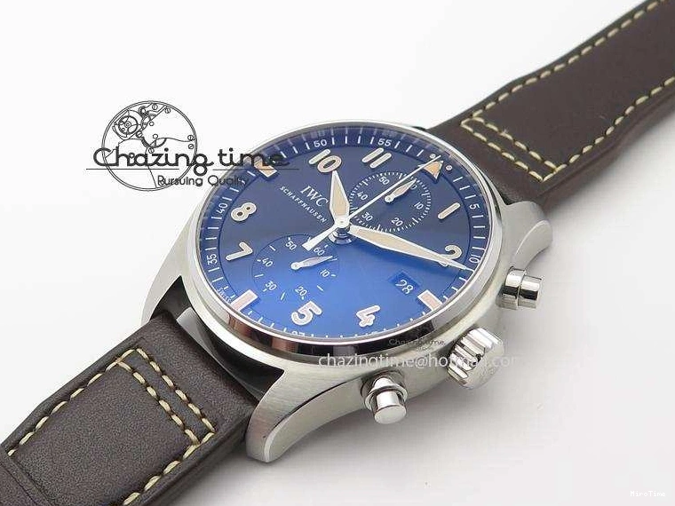 MIROTIME 0216 Pilot Chrono SS IW387808 CF3 ZF 1:1 Best Edition On Brown Leather Strap A Soft 7328